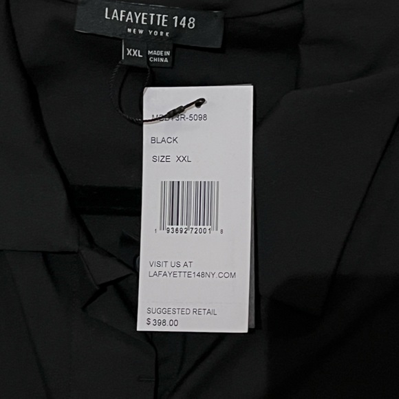 🌟🌟NWT🌟🌟Lafayette 148 Black Cotton Blouse Size XXL - Picture 4 of 4
